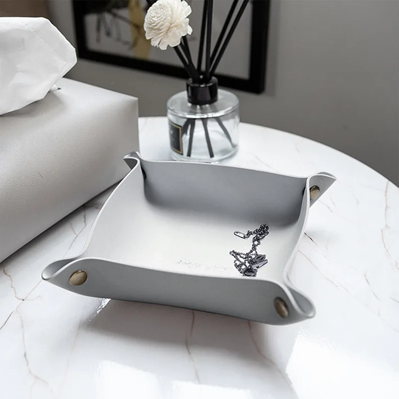 Поднос для хранения бумажных салфеток из искусственной кожи складной настольный