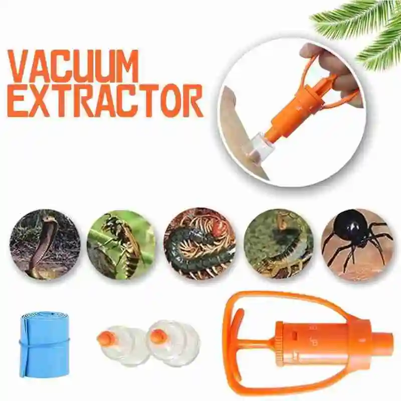 

1set Outdoor Emergency Snake Insect Bite First Aid Kit Wild Venomous Bee Bites Vacuum Detox Pump Survival Rescue Venom Extractor