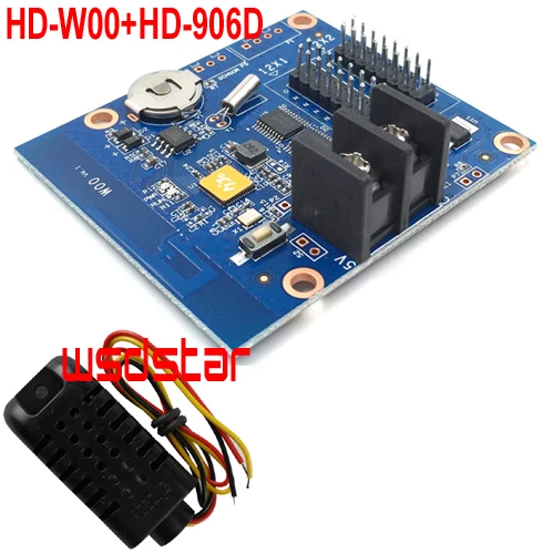 HUIDU HD W00 + 906D Температура датчик влажности 2 * HUB12 320*32 P10 Одноцветный WI FI светодиодный