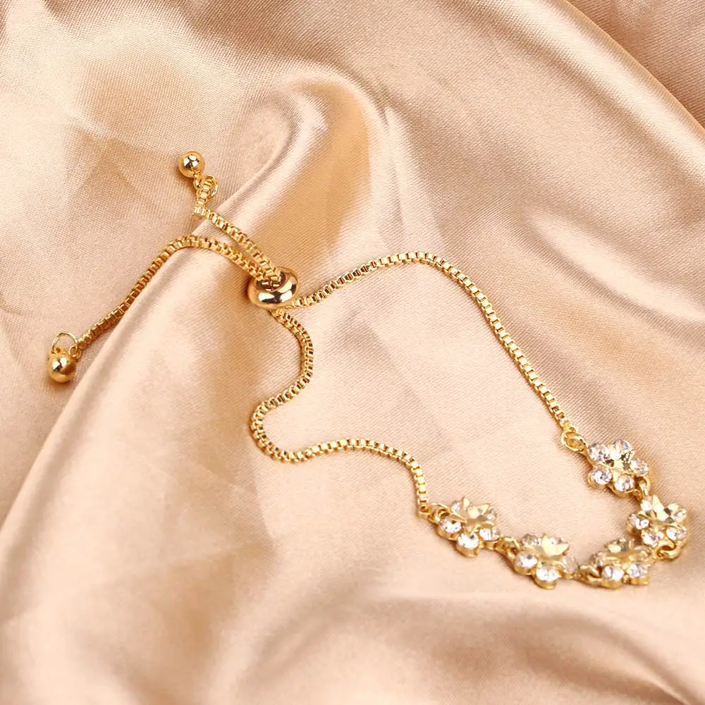 

Bracelets Korea Hot Sale Fashion Jewelry Micro Inlaid Zirconium Flower Star Adjustable Everyday Bracelet for Women Accessories