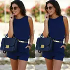 Женский офисный комбинезон, повседневный комбинезон без рукавов, с открытой спиной, комбинезон, одежда для женщин, лето 2020