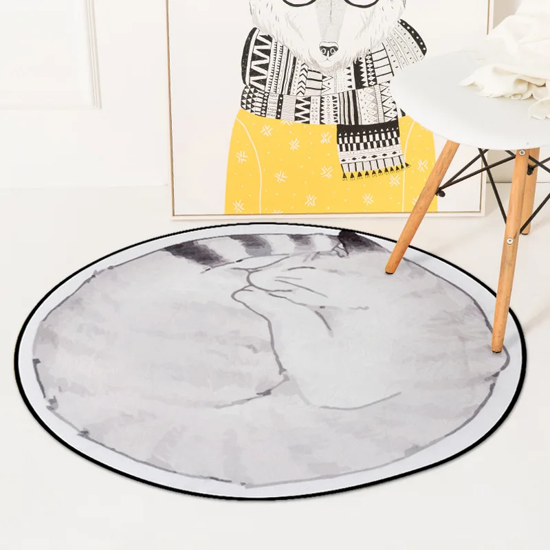 Круглый коврик для стула в скандинавском стиле противоскользящий комнатный