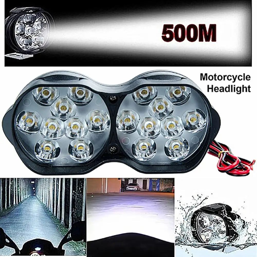 

85% Hot Sales!!! 9/18 LED Motorcycle Motorbike Super Bright 3 Modes Headlight Headlamp Spotlight
