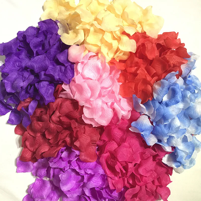 

100pcs Non-Woven Artificial Fake Rose Petals No Smell Flower for Valentine Day Romantic Night Wedding Event Party Decoration 47