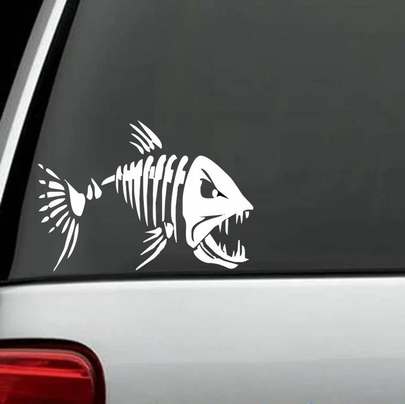 20 см * 10 забавная виниловая наклейка с рыбами-сумасшедшими s окном | Автомобили и