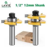 2pcs 12mm 12 shank tongue groove joint assemble router bits 34 stock t slot tenon milling cutter for wood woodworking 03033