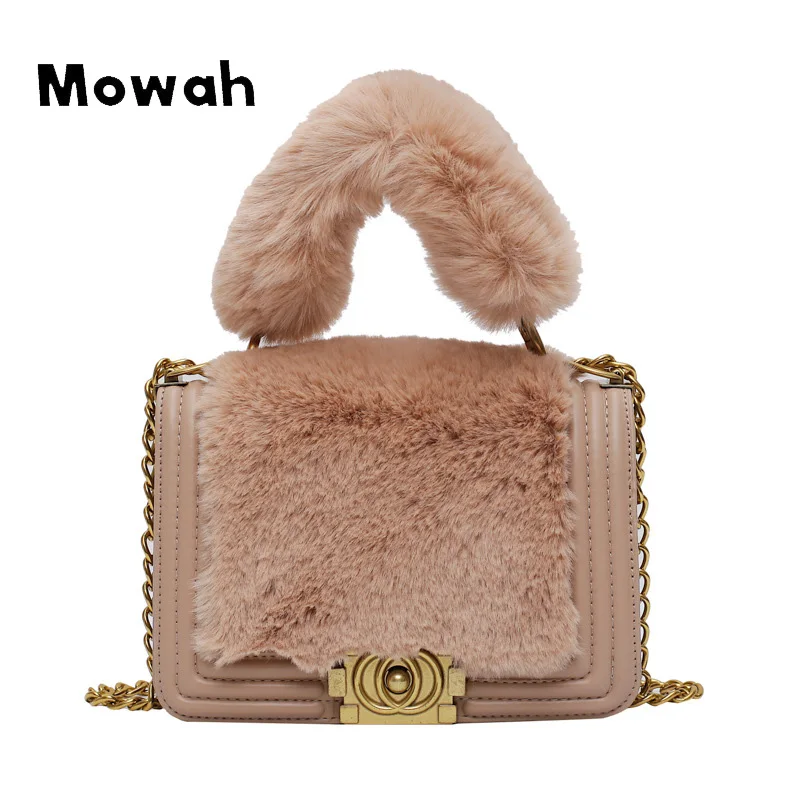 Mowah Fashion Plush Women Bag Autumn And Winter Shoulder Korean Style Crossbody Fully Handbag Small Tote BIW428 PM49 | Багаж и сумки
