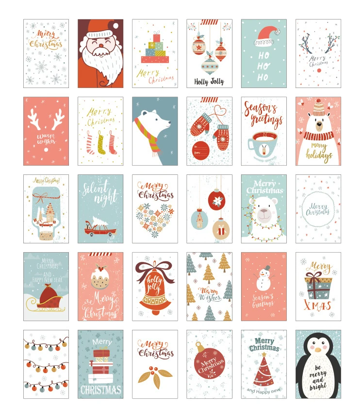 30 шт. Белый Рождественский колокольчик Санты Пингвин полярный медведь дизайн