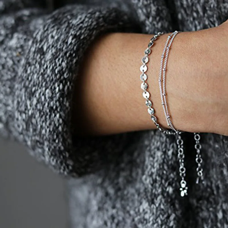 Браслеты с брелоками для женщин многослойные в стиле бохо расшитые блестками