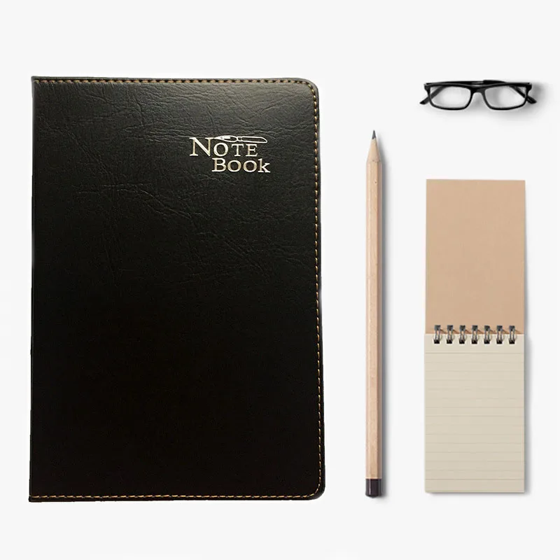 152 Pages Notebook Leather Notepad Portable Journal Diary Book Writing Pads Planners School Office Stationery Black | Канцтовары для