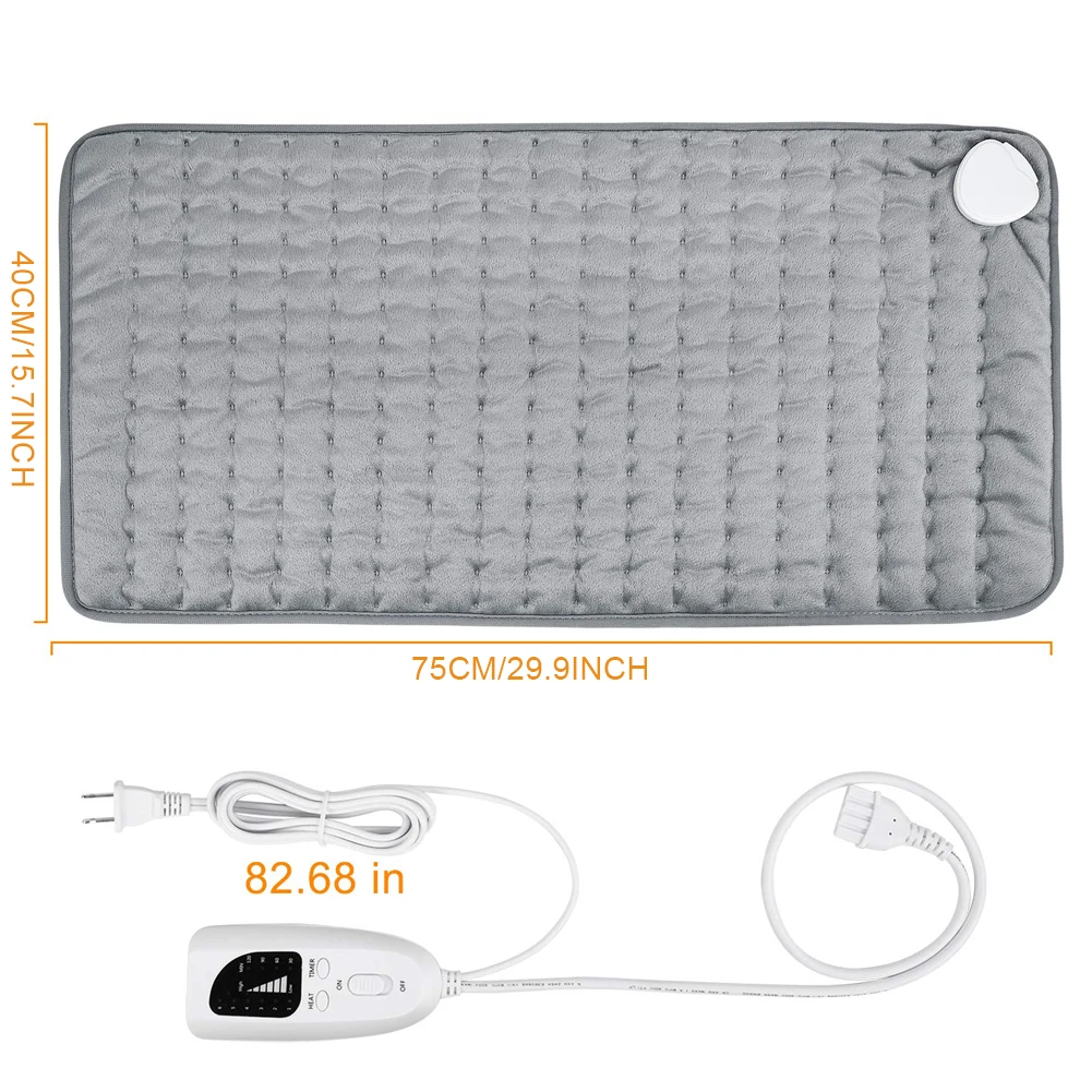 

120W Electric Heating Pad For Pain Relief Electric 6 Heat Setting For Back, Shoulder, Neck, Back, Spine, Leg