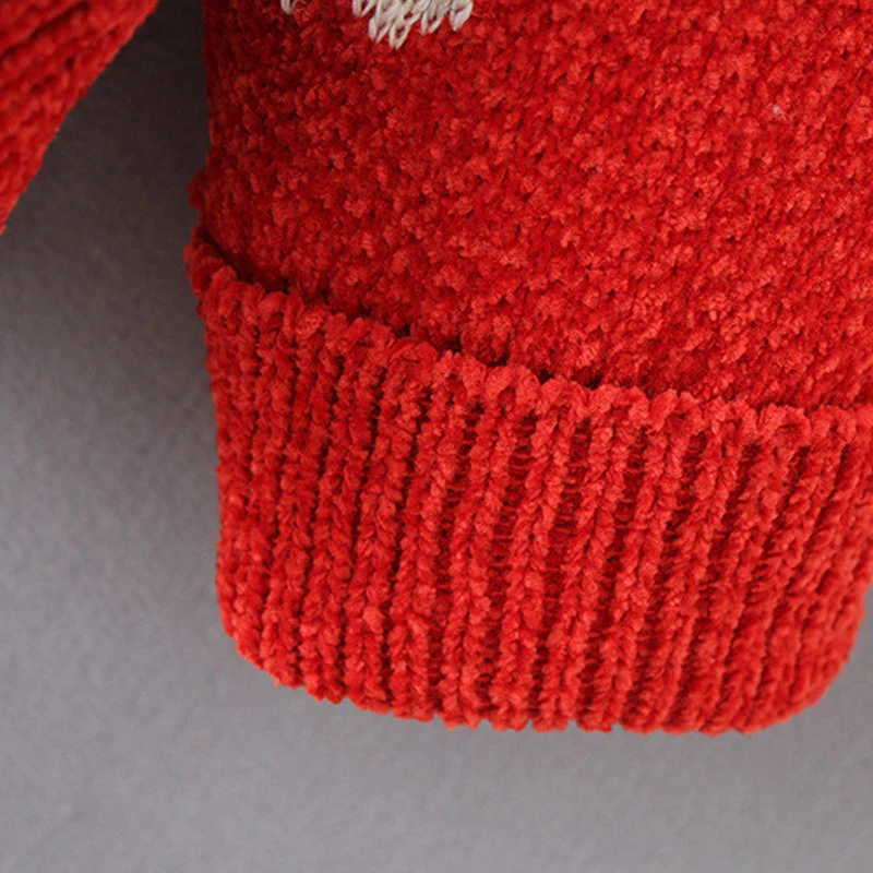 Artguy Winter Women Fashion Long Sleeve Sweet Heart O Neck Pullovers Knitted Sweaters Loose Jumper Sweater Xmas Knitwear Tops | Женская