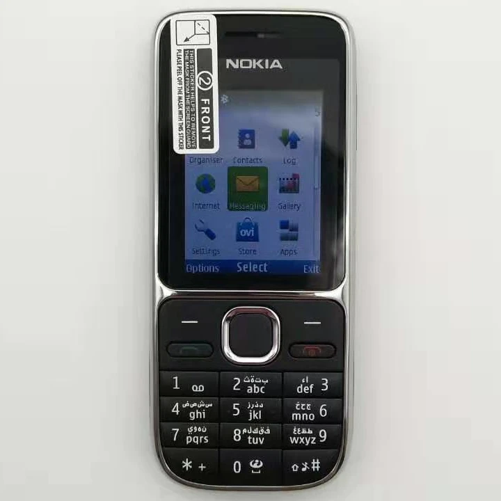Черный Hebrew Keyboard~Big Hot sale~Original Nokia C2-01 Unlocked Mobile Phone 2.0" 3.2MP Bluetooth GSM/WCDMA 3G Phone Free Shipping - Цвет: Черный