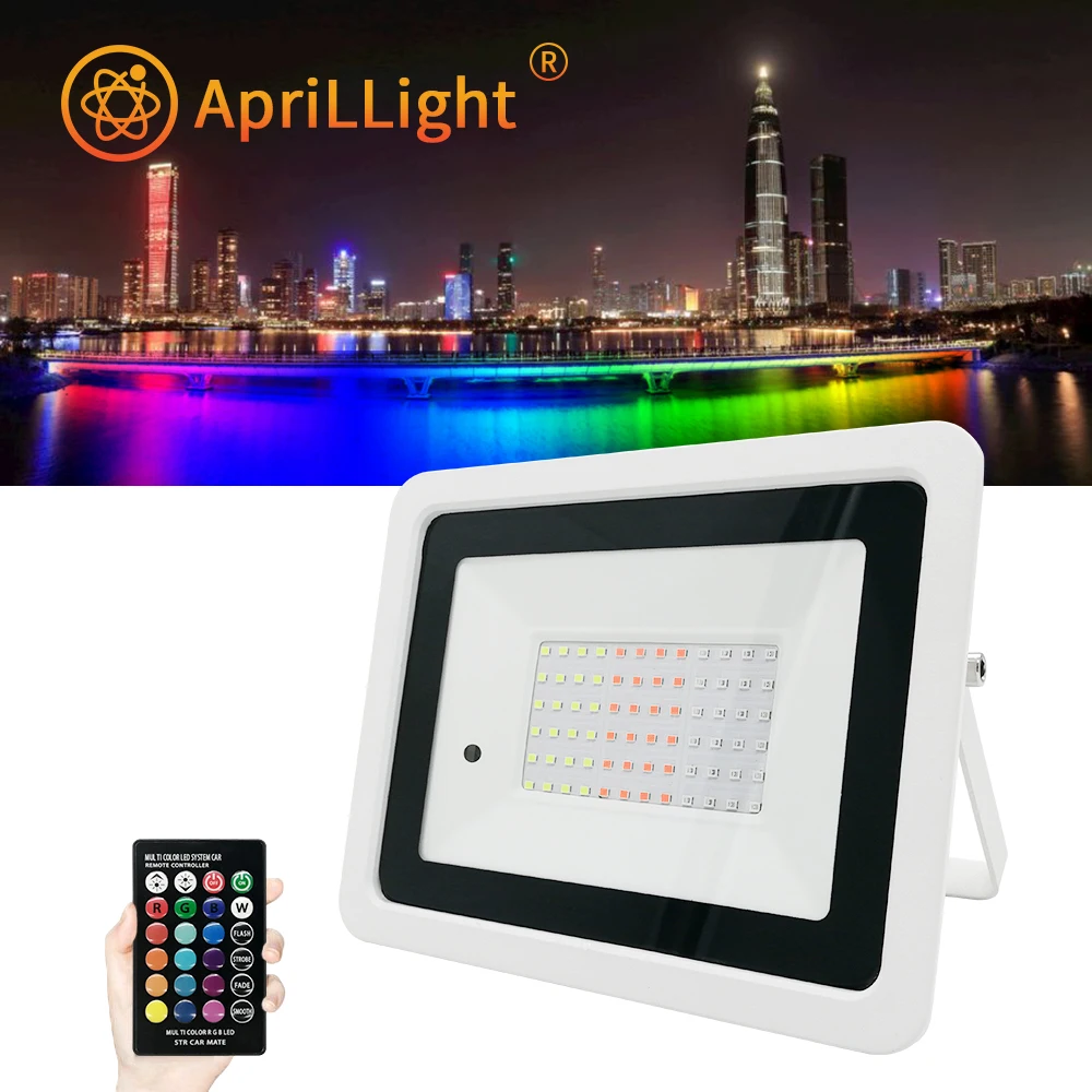 Светодиодный прожектор RGB 20 Вт 30 50 100 220 В/110 В наружный светильник IP68