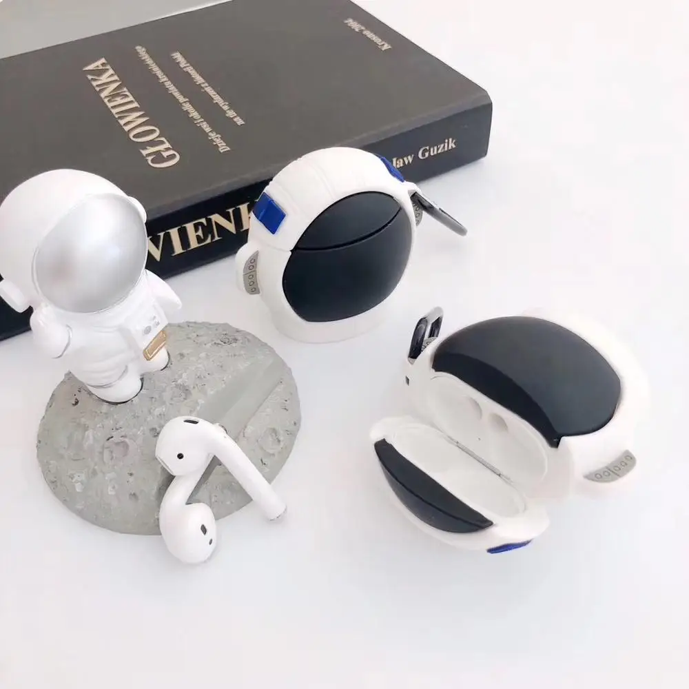 Астронавт беспроводные bluetooth наушники чехол для Apple AirPods силиконовые Чехлы Airpods 1/2