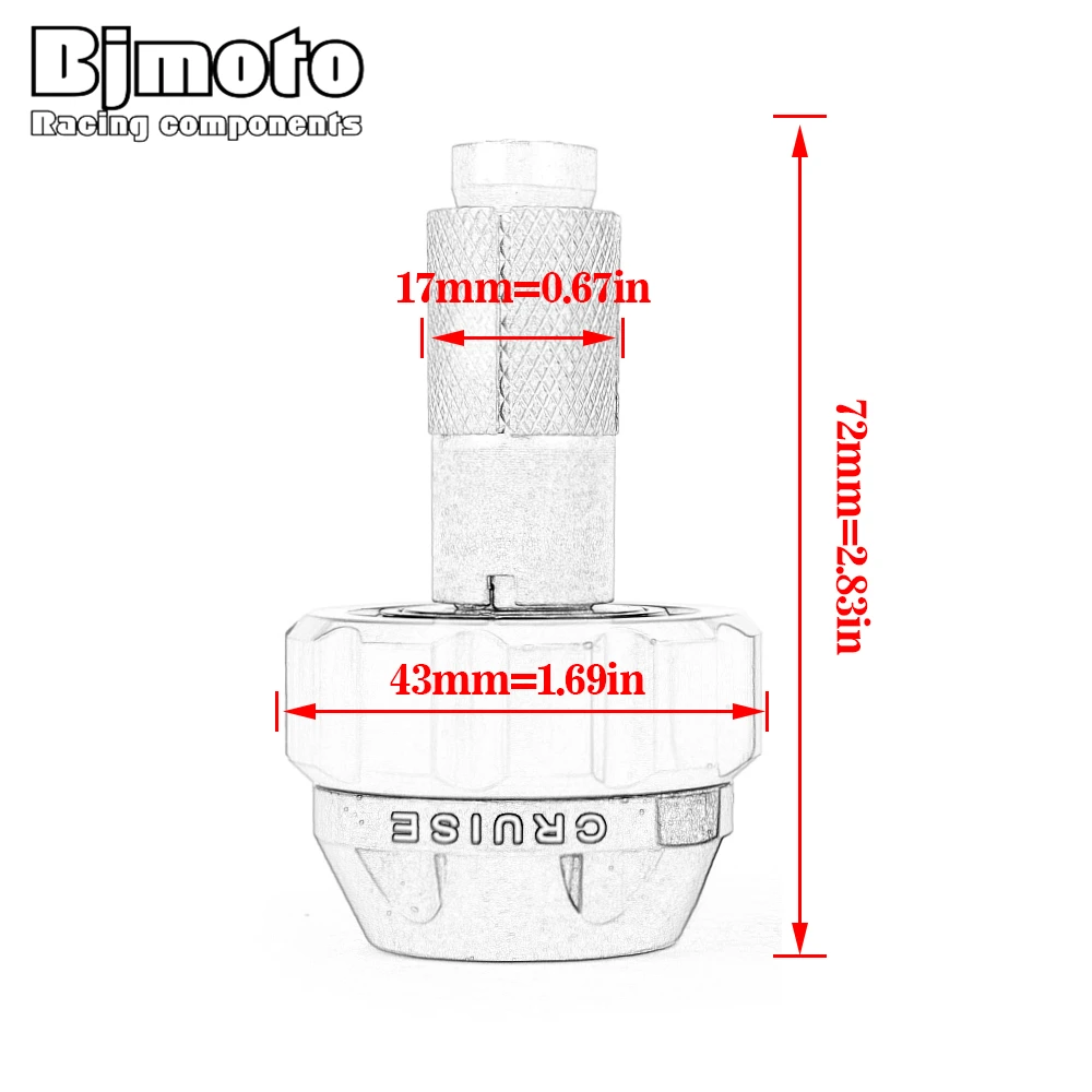 

Universal Motorcycle Throttle Fixed Speed Handle Plug For Honda Suzuki Kawasaki Yamaha Motor Cruise Control Handle Bar End Plug