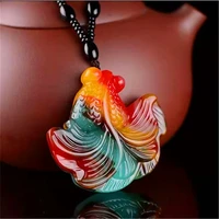 natural chicken blood jade hand carved goldfish pendant fashion boutique jewelry men and women models every year fish necklace
