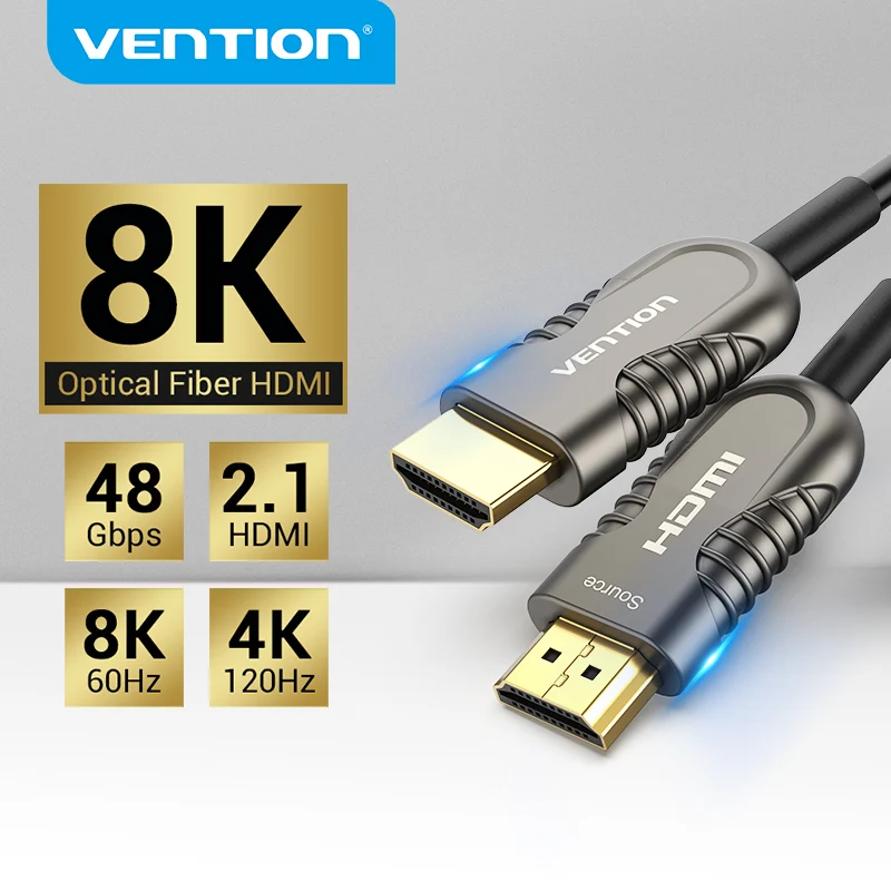 

Vention 8K HDMI 2.1 Cable 120Hz 48Gbps Fiber Optic HDMI Cable Ultra High Speed HDR eARC for HD TV Box Projector PS4 Cable HDMI