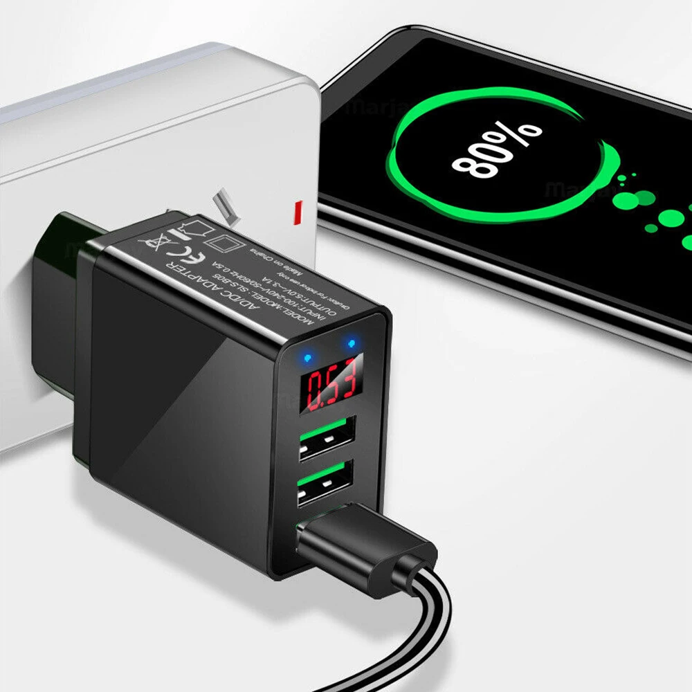 3 порта usb разъем для зарядки коммерческий дорожный домашний настенный адаптер