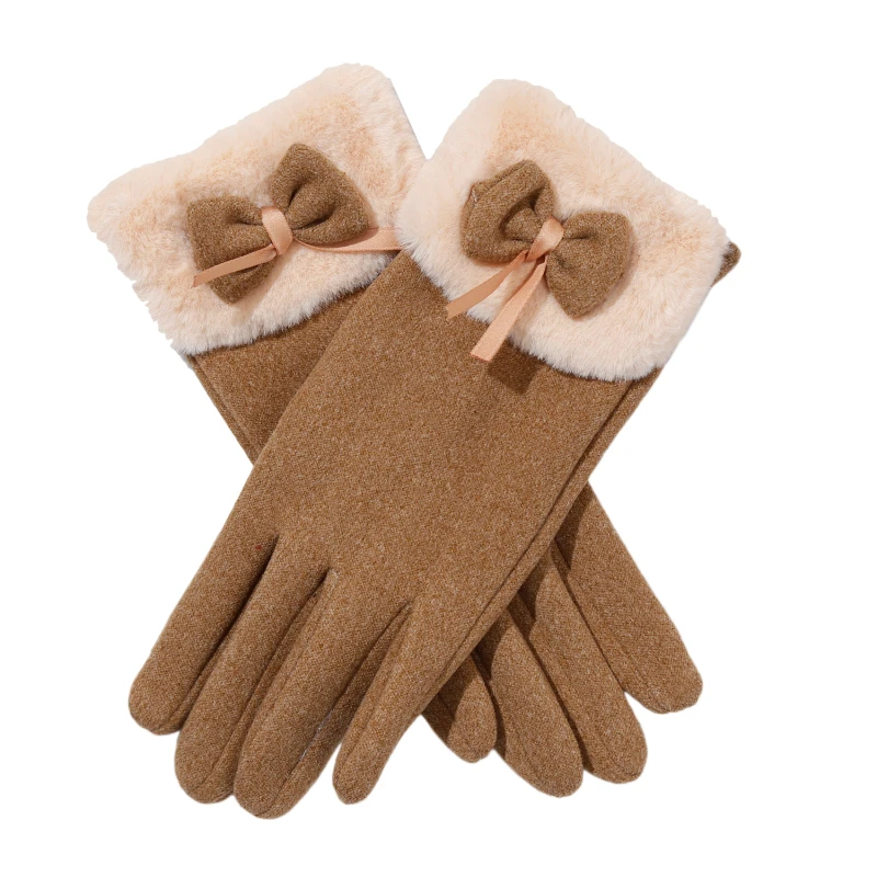Новые женские плюшевые супер Стрейчевые теплые перчатки с кроликом для
