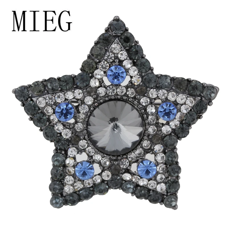 MIEG бренд Броши звезды для женщин Полный Стразы трендовые металлические булавки ювелирные изделия подарок для друзей