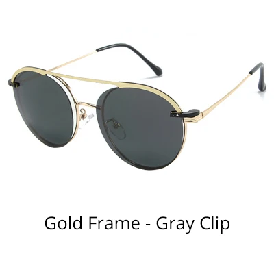 Женские круглые солнцезащитные очки COOLSIR поляризационные на застежке с магнитом