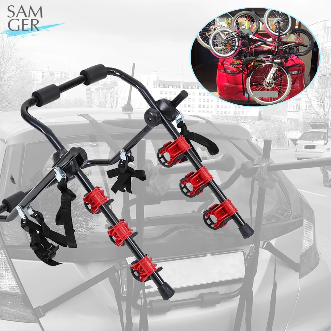 Samger Универсальная автомобильная задняя велосипедная переноска подставка для