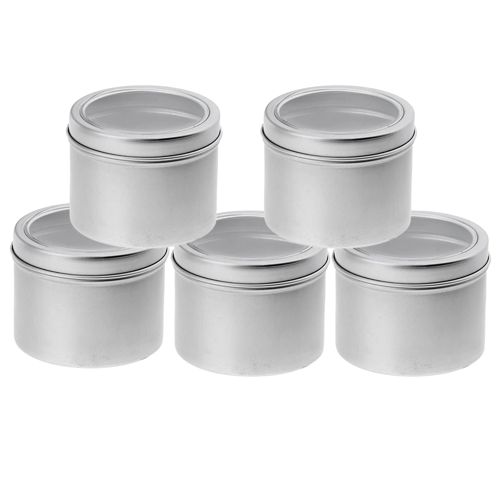 

100ml Aluminum Round Lip Balm Tin Containers with Screw Lid - Great for Spices,