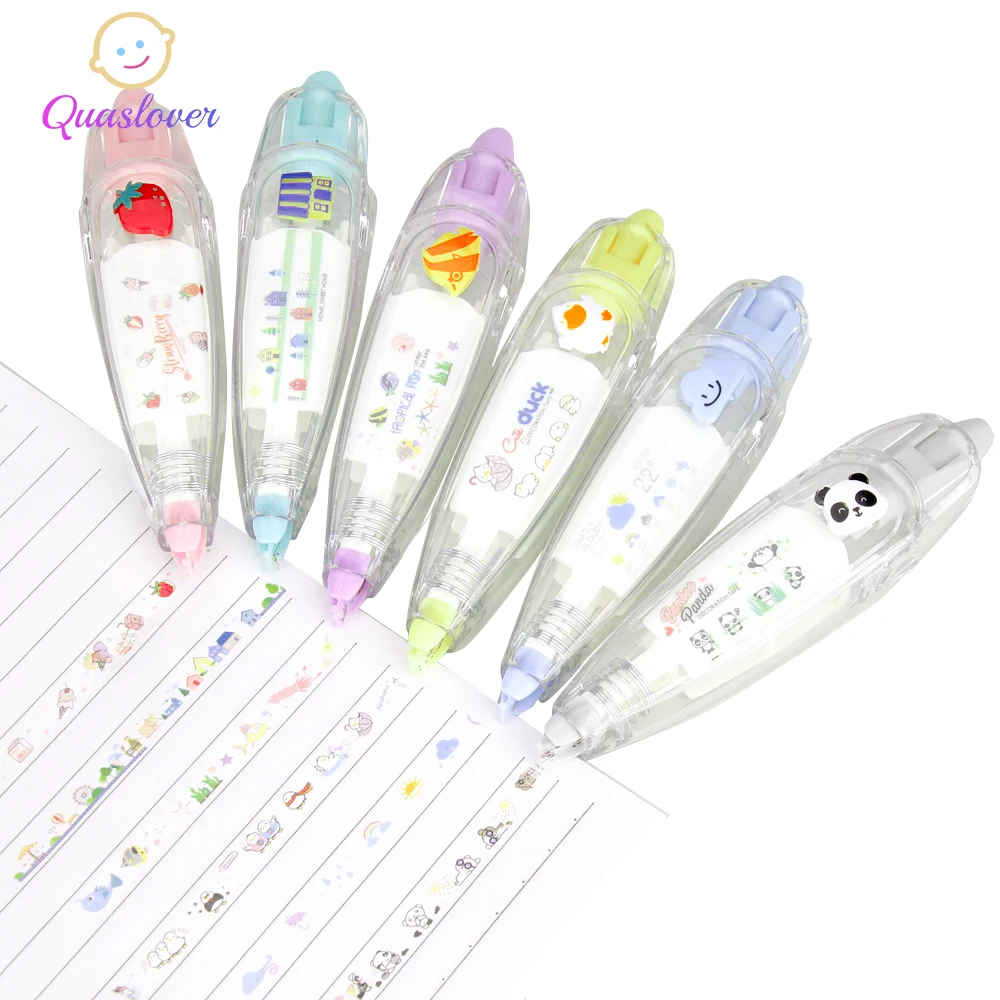 Мультяшная наклейка в виде цветка животные лента ручка Забавные Дети