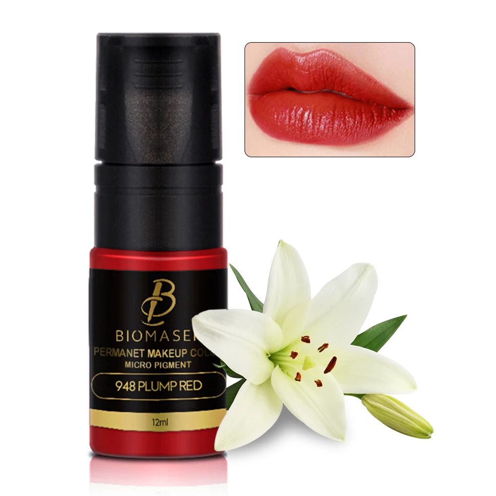 

BIOMASER Tattoo Ink Permanent Lip Areola 5 Color Makeup pigment Cosmetic 12ml For Machine Mixed color Art Tattoo Supply