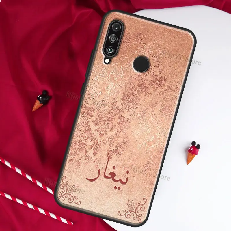 Розовое золото имя Дамаск на арабском заказ для Huawei P30 Lite P10 P40 P20 Pro P Smart 2019 Z чехол