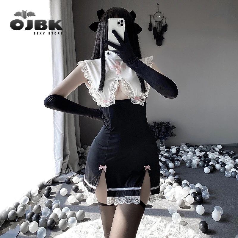 Косплей Костюм Аниме Nuns для женщин кавайные кружевные сексуальные костюмы без