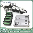 Шаговый двигатель Nema23, 5 шт., вал 6,35 мм, 8 мм, драйвер TB6600, комплект питания 350 Вт, 57*56 мм, 3a, нм, унцийдюйм, 5-осевой, 2ph, 4 провода