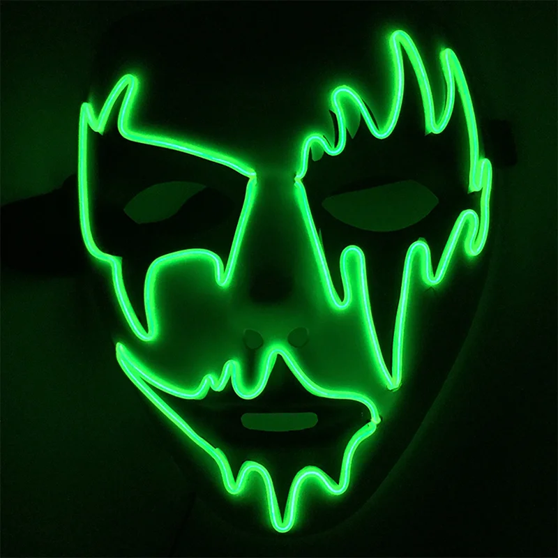 

Fashion Glowing Masquerade Mask Halloween Horror Face EL Wire Mask