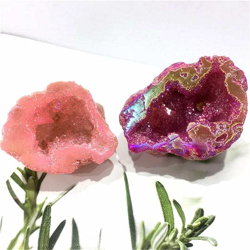 

Лечебные камни для украшения дома с кристаллами Aura Agate Geode ручной работы