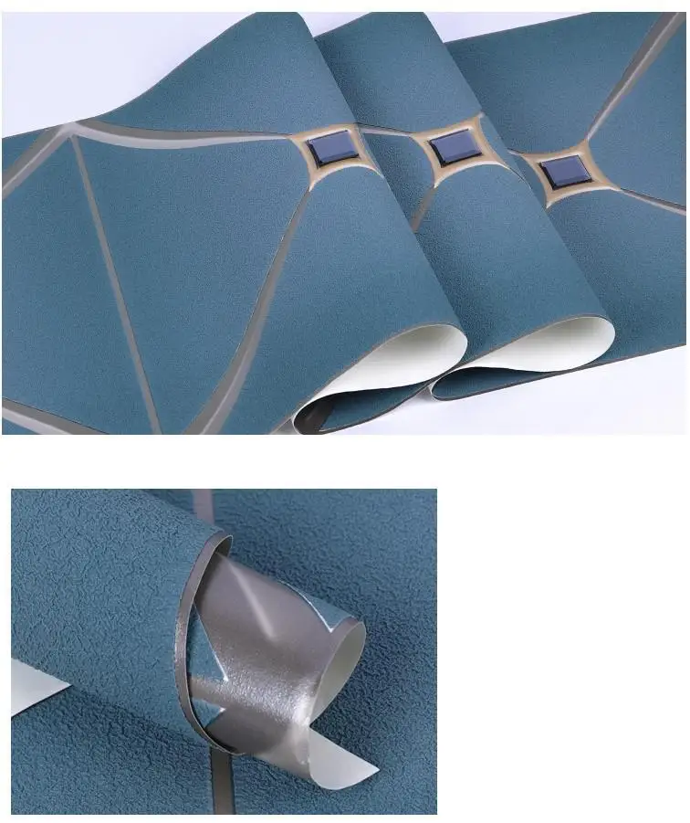 

3d Wall Stickers Simple European Background Wall Wallpaper Plush Bedroom 3d Wall Decor Hexagon Accessories Skirting Wallpaper