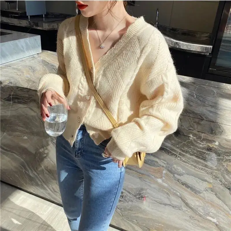 

Весенние и осенние модели 2021 новый корейский свитер женский свободный кружевной воротник Топ полосатый свитер пальто универсальная повсед...