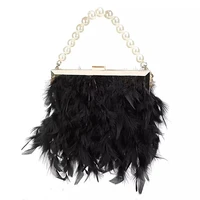 women ostrich fur crossbody bags for women luxury handbag solid color chain shoulder messenger bag day clutches purses