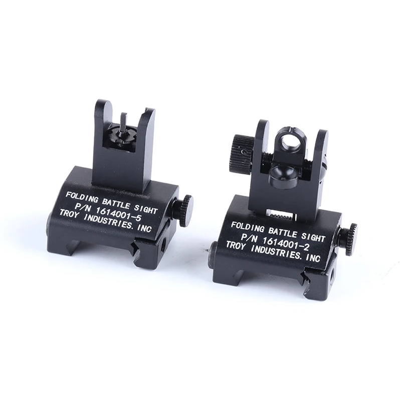 

Tactical Front and Rear Sight Flip Up Folding Back-up Battle Black Iron Sights Set for Airsoft AR-15 M16 Hunting Accessories