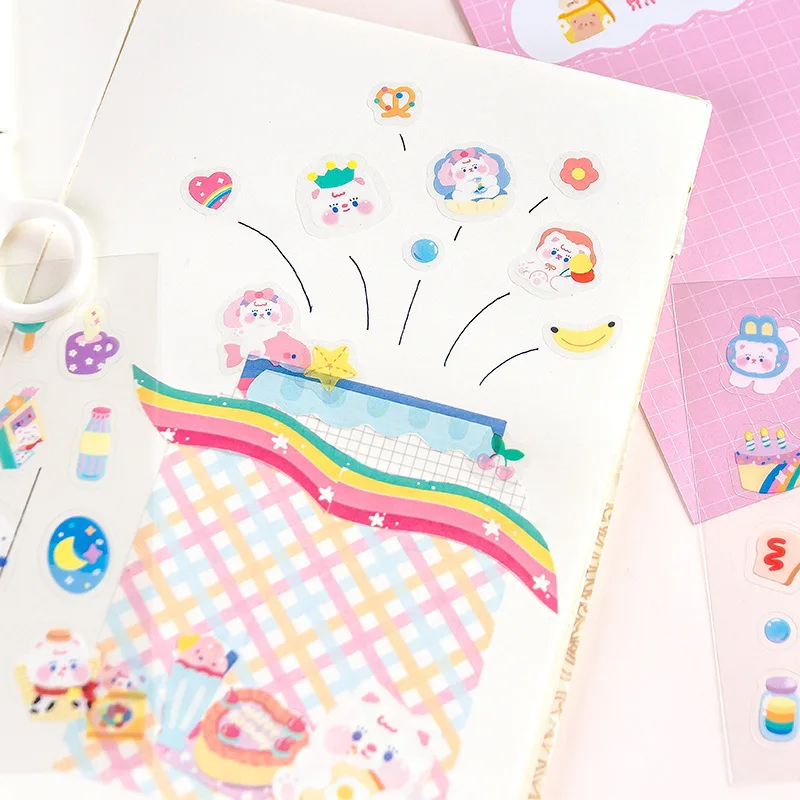 1 шт. с медведем кавайи дневник серии декоративные наклейки в Корейском стиле из