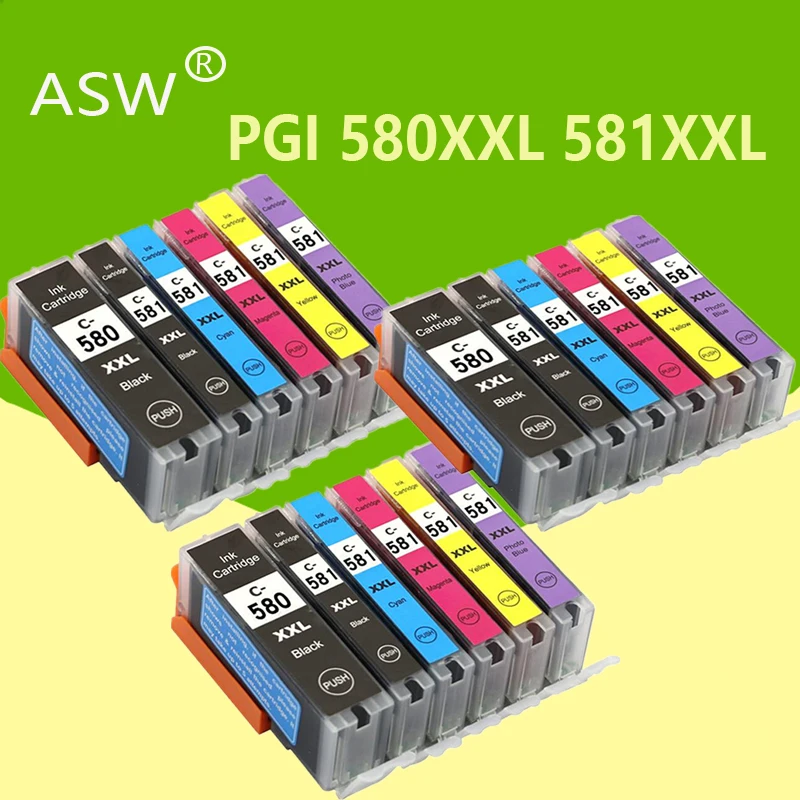 18PK совместимые pgi580 cli581 чернила для Canon PGI 580 PGBK CLI 581 BK/C/M/Y/PBK XL PIXMA TS8150 TS8151 TS8152 TS9150