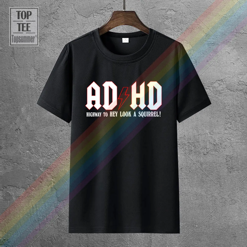 

Ad Hd Highway Hey Look A Squirrel Tee T-Shirt Black Cotton Men'S Tshirt S To 3Xl