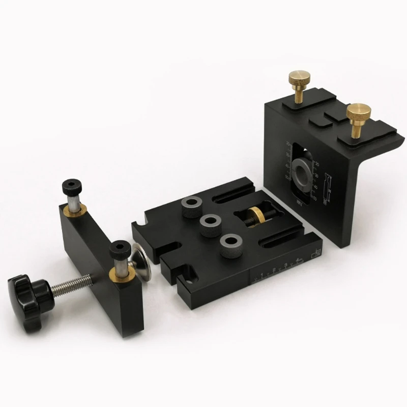 

Doweling Jig Kit for Furniture 3 in 1 Practical Positioning Clip Woodworking Drill Guide Locator Hole Puncher DIY Tool