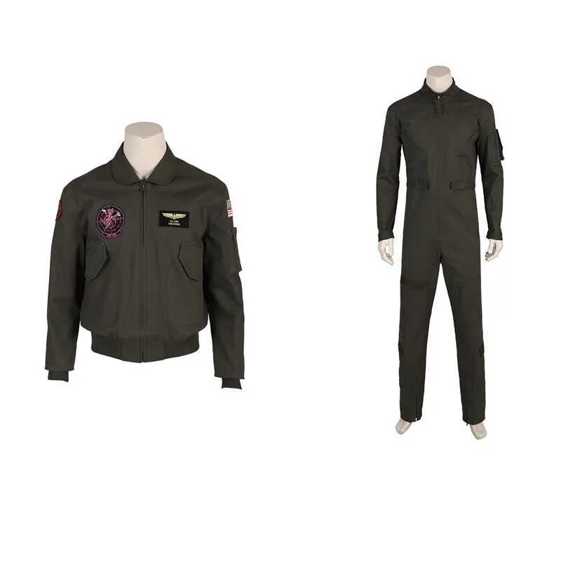 

Top Gun Maverick Pilot Jacket Overall Jumpsuit Cosplay Costume Military Tom Cruise Cosplay Outfits