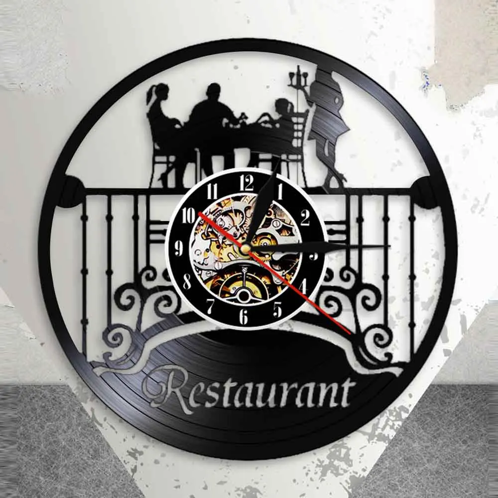 Виниловые Настенные часы с логотипом для ресторана кухни|Настенные часы| |