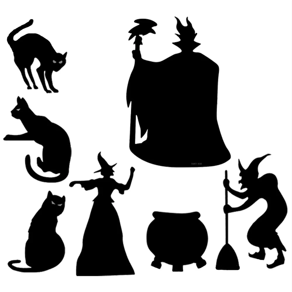 

Новинка 2021, украшения для Хэллоуина, высекальные штампы в виде ведьмы, кошки, деревянный нож, совместимый с большинством ручных высекальных ...