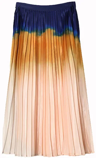 skirt only Подиумные новые женские осенние зимние толстовки с капюшоном топы блузки и длинные плиссированные полосатые вечерние костюмы с юбкой NS145 - Цвет: skirt only