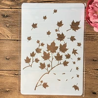 26cm maple leaves diy layering stencils wall painting scrapbook coloring embossing album decorative template