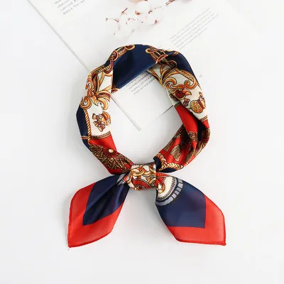 

Квадратный шелковый шарф, женские модные атласные шарфы для шеи с маленьким принтом, женские офисные шарфы для волос, галстук для девушек, п...