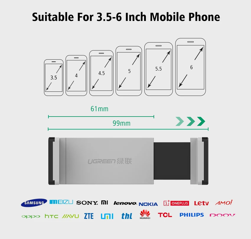 Автомобильный держатель Ugreen для iPhone X, XS, 8, держатель для телефона в машине, Поворот на 360 градусов, автомобильный держатель для телефона, держатель для мобильного телефона, подставка